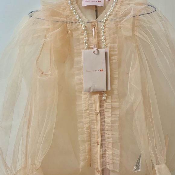 Simone Rocha Puff-sleeved Tulle Blouse - Picture 3 of 5